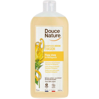 Douce Nature Douce Nature Shower Gel & Shampoo ylang ylang relaxing organic 1 Litre