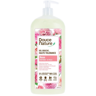 Douce Nature Douce Nature Żel pod prysznic o wysokiej tolerancji, róża marokańska, bio, 1 litr