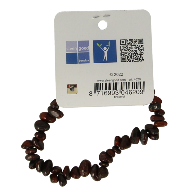 Red tiger's eye gemstone chip bracelet 1 piece