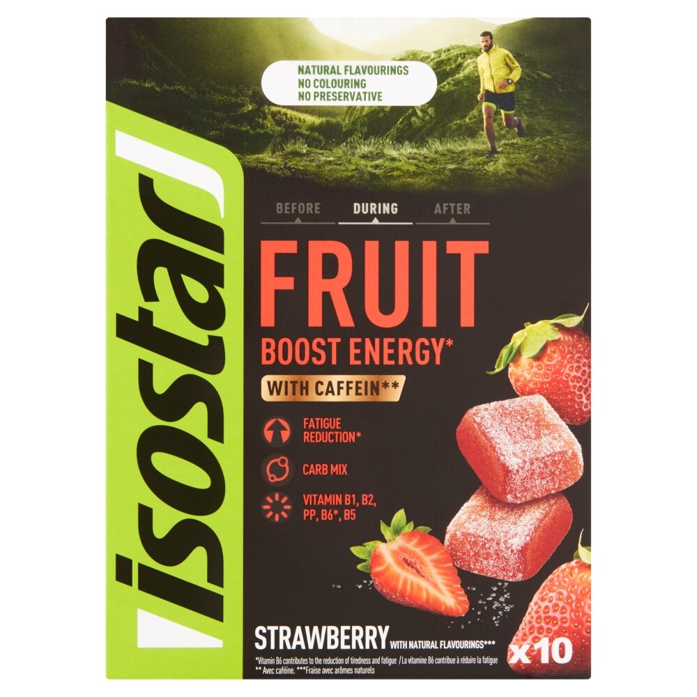 Isostar Energy Fruitboost Fragola | Gelatine Energetiche Sport