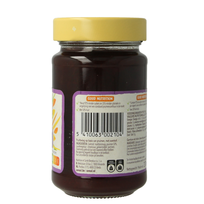 Mermelada de ciruela Céréal Fruit sin azúcares 270 g