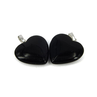 Ruben Robijn Ruben Robijn Pendant heart 20 mm onyx 1 Piece