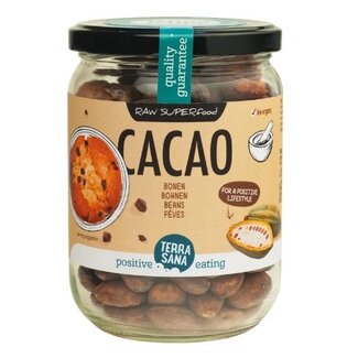 TerraSana Fave di Cacao Crudo Biologico in Vaso di Vetro 250 Grammi