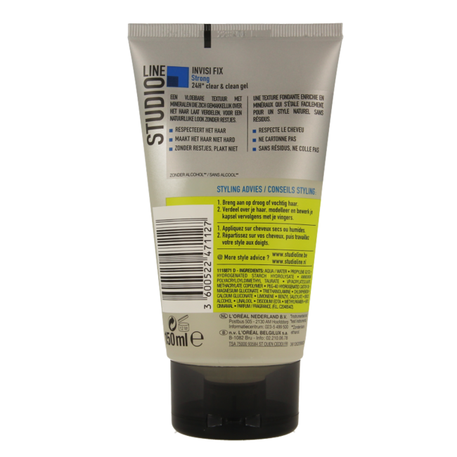 Studio line invisible fix gel strong 150 mililitros