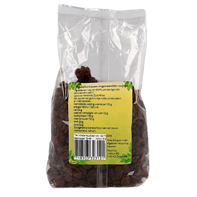 Raisins secs bleus non sulfurés 500 grammes