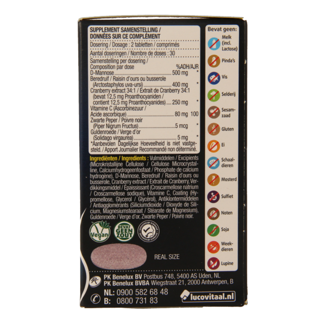 Lucovitaal D-Mannose Cranberry 60 comprimés