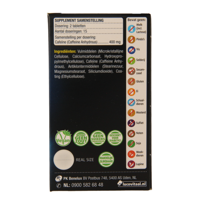 Lucovitaal Pure cafeine 30 Comprimidos