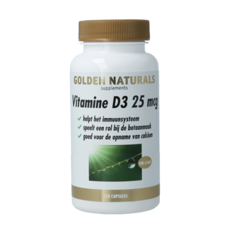 Golden Naturals Vitamin D3 25mcg 120 Kapseln