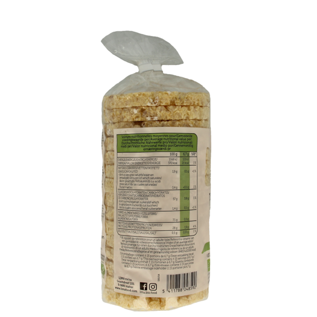 Lima Tortitas de lentejas proteicas bio 100 Gramos