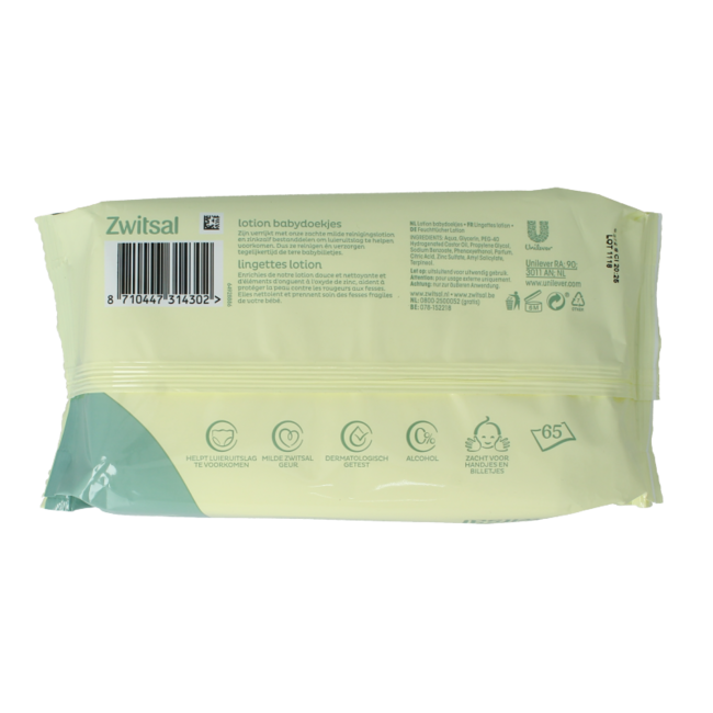 Zwitsal Baby Wipes Lotion 65 Pieces