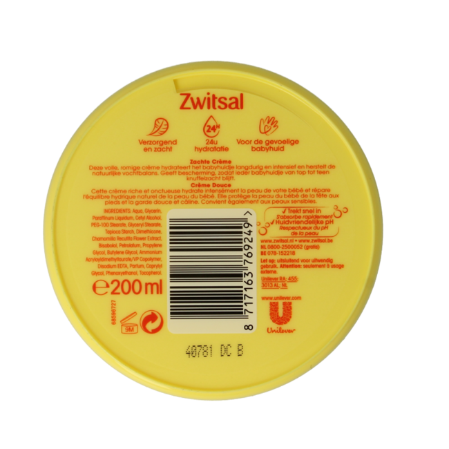 Zwitsal Zachte creme Tiegel 200 ml