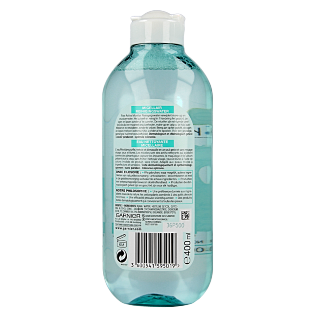 Garnier SkinActive Pure Active agua micelar limpiadora 400 mililitros
