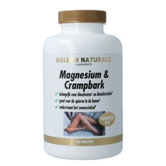 Golden Naturals Golden Naturals Magnesio y corteza de viburno 180 Comprimidos
