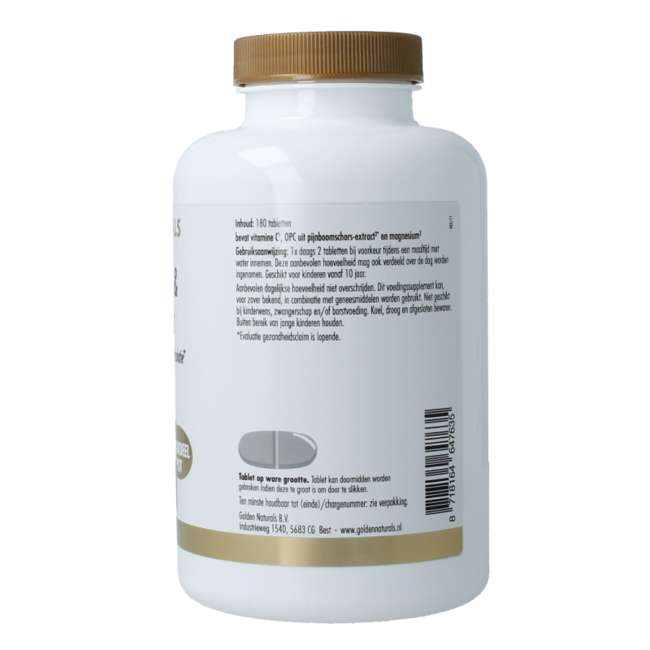 Golden Naturals Magnesio y corteza de viburno 180,00 Comprimidos