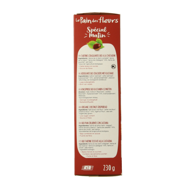 Special matin chestnut breakfast crackers organic 230 Gram