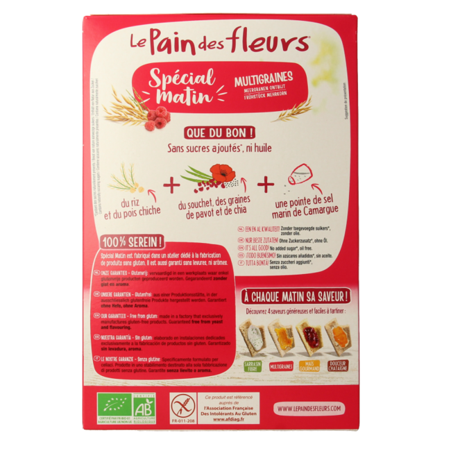Pain Des Fleurs Special matin crackers de desayuno multicereales bio 230 gramos