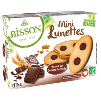 Bisson Bisson Galletas de chocolate rellenas mini lunettes bio 175 gramos