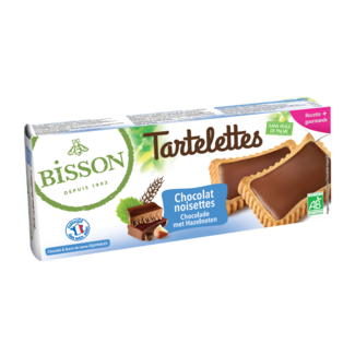 Bisson Bisson Tarteletas rellenas de chocolate y avellanas bio 150 gramos