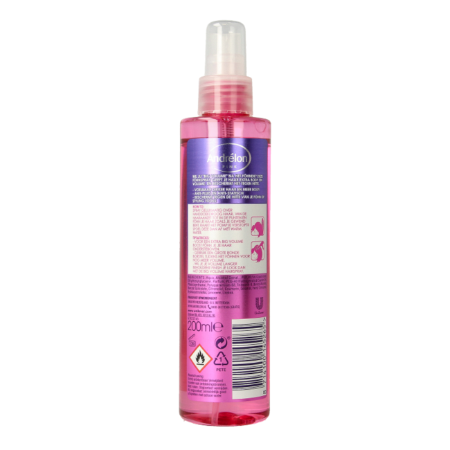 Andrelon Pink big volume blow-dry spray 200 Millilitres