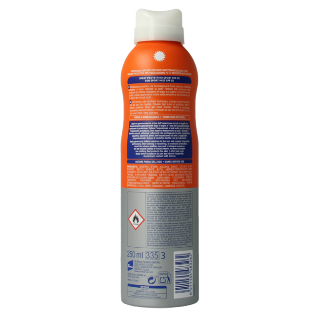 Ecran Sun leche en spray invisible sport FPS50 250 mililitros