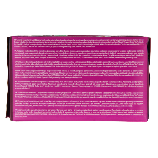 Night extra sanitary pads 6 pieces