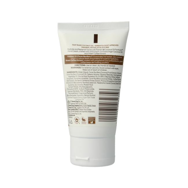 Palmer's Crème pour les mains à la formule à l'huile de coco tube 60 g