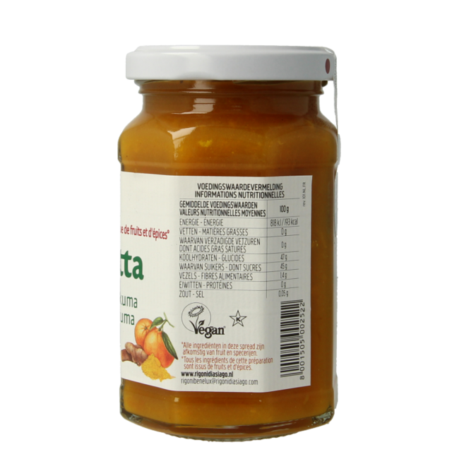 Fiordifrutta Mandarin & turmeric organic jam 260 Gram