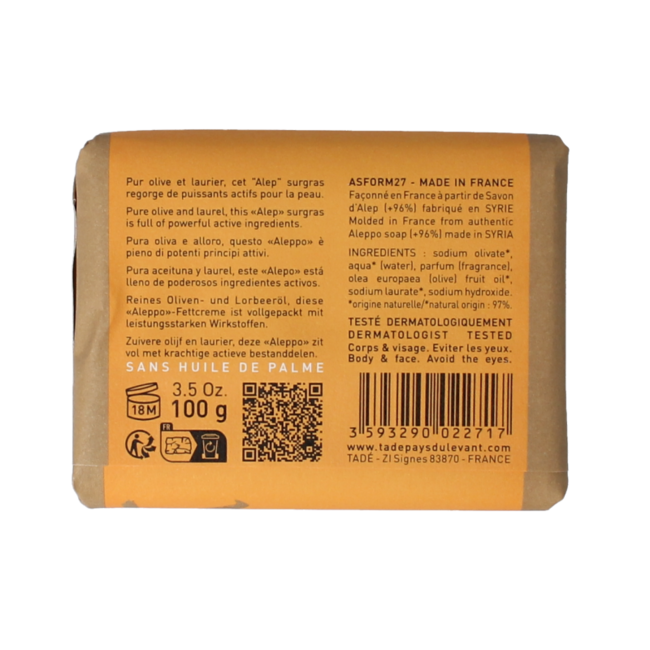 Aleppo Soap Co Orangen-Seife 100 Gramm