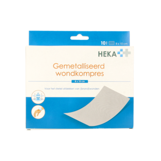 Heka Klein Heka Compressa per Ferite Piccola Metallizzata 8 x 10 cm Sterile 10 Pezzi