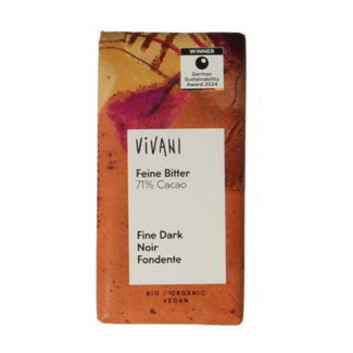 Vivani Vivani Chocolade minibars puur 71% bio 12.5 Gram