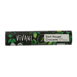 Vivani Chocolate To Go turrón negro crujiente bio 35 gramos