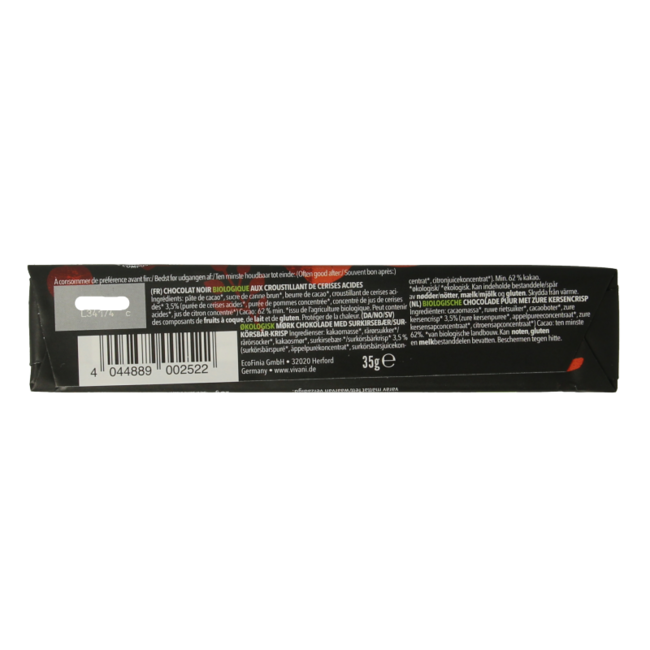 Chocolate To Go black cherry vegan bio 35 Gramm