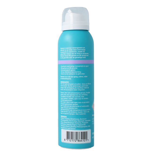 Deoleen Deodorant spray satin sensitive zonder alcohol 150 Milliliter