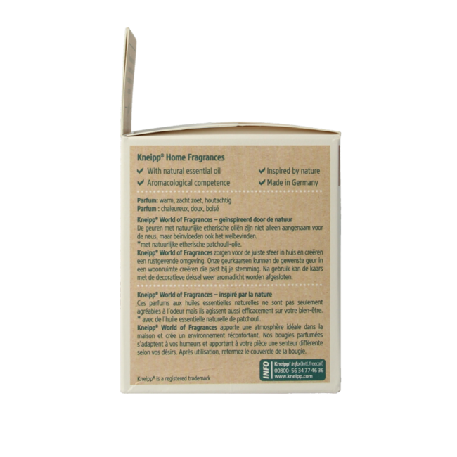 Bougie parfumée Kneipp santal patchouli 145 g