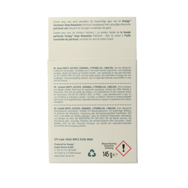 Kneipp Scented Candle Sandalwood Patchouli 145 Gram