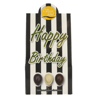 Voor Jou! Pour Toi ! Boîte cadeau black & white happy birthday 100 g