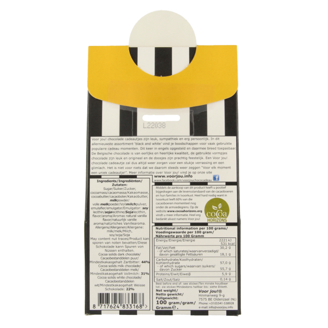 Voor Jou! Caja de regalo Black & White Happy Birthday 100 g