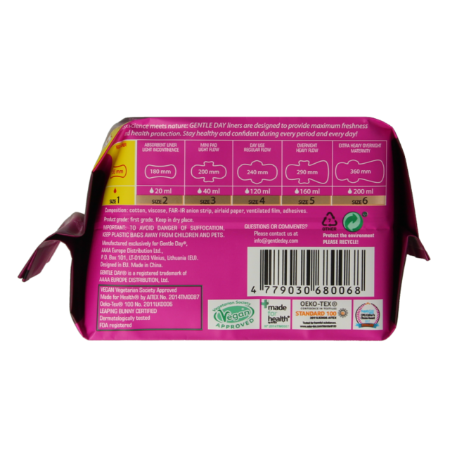 Gentle Day Panty Liners 30 Pack