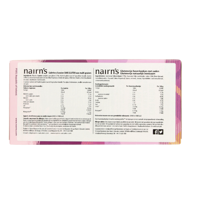Nairns Oatcakes super seeded 180 Gramos