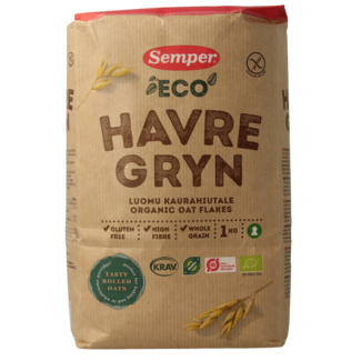 Semper Copos de avena sin gluten bio 1 kilogramo