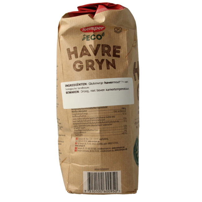 Fiocchi d'avena senza glutine biologici 1 kg