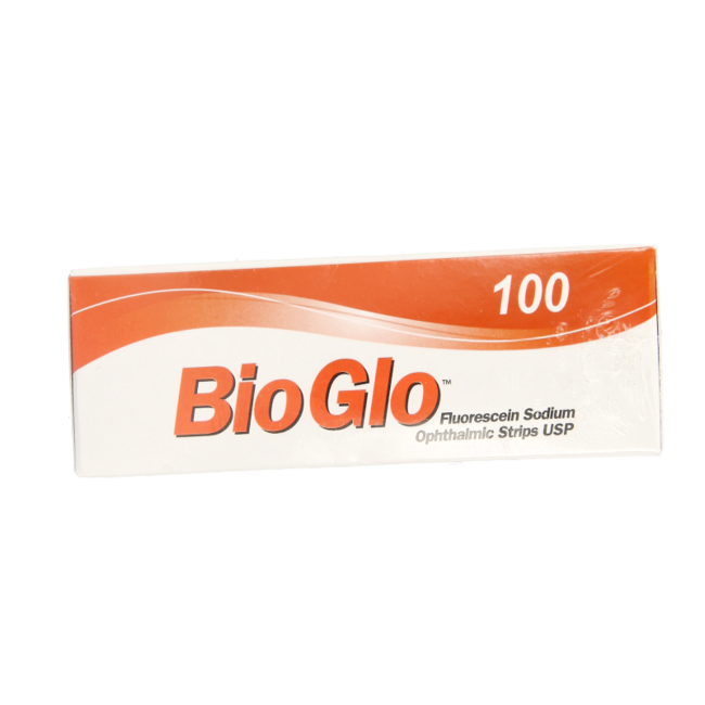 Bausch & Lomb Bio glo tiras de fluoresceína 100 unidades