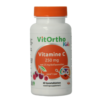 VitOrtho Vitamina C 250 mg con 25 mg de bioflavonoides 60 comprimidos masticables