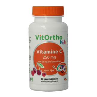 VitOrtho Vitamine C 250 mg avec 25 mg de bioflavonoïdes 60 comprimés à croquer
