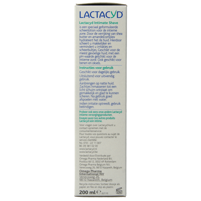 Lactacyd Intimate shave 200 mililitros