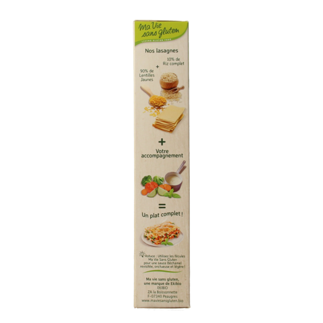 Yellow lentil lasagne sheets gluten-free organic 250 Gram