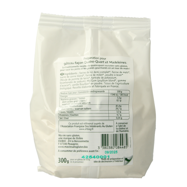 Ma Vie Sans Préparation pour cake sans gluten bio 300 g