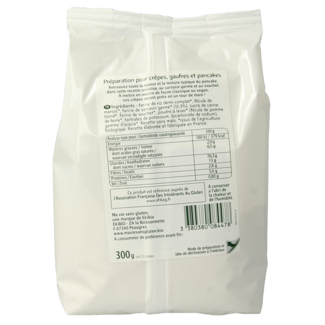Ma Vie Sans Preparato per pancake, waffle e crêpes senza glutine bio 300 Grammi