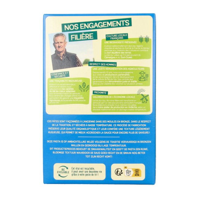 Primeal Rubanelle Halbvollkornnudeln Bio 400 Gramm