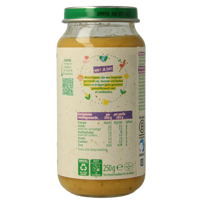 Potiron poulet pomme de terre 15M12 250 grammes